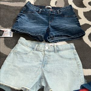SO Women's Jean Shorts - Dark Blue and Light Blue